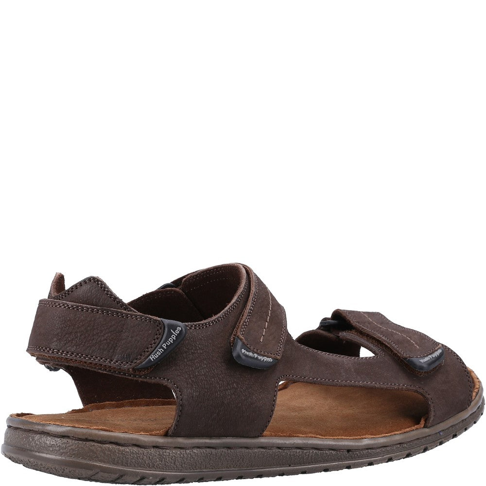 Sandal Mens Summer Brown Hush Puppies Neville Quarter Strap Sandal