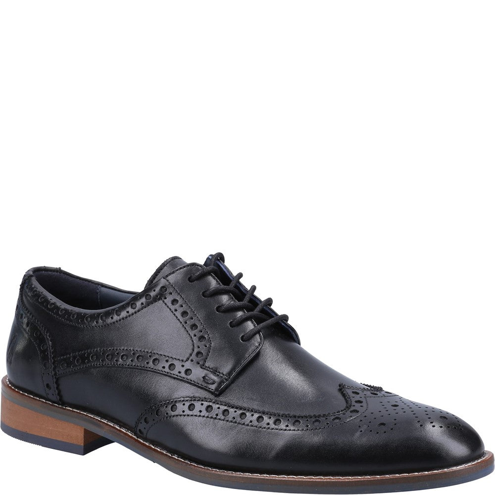 Mens Formal Lace Up Shoes Black Hush Puppies Dustin Brogue Shoe