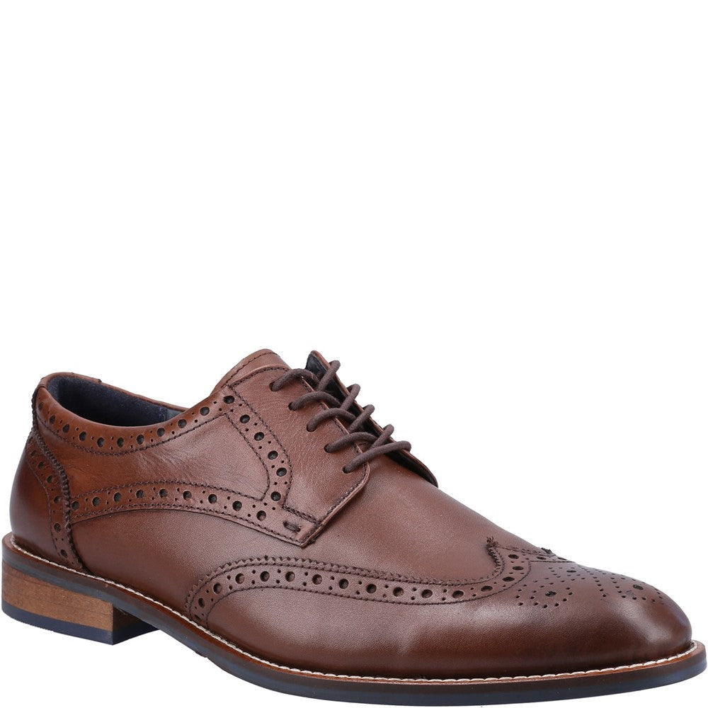 Mens Formal Lace Up Shoes Brown Hush Puppies Dustin Brogue Shoe