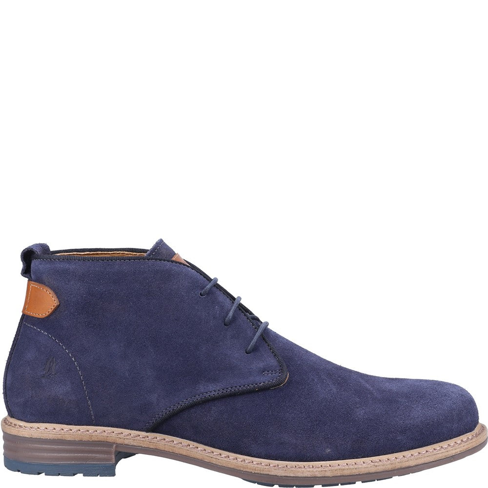 Mens Boots Navy Hush Puppies Jonas Suede Chukka Boot