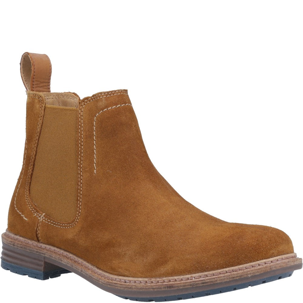 Mens Boots Tan Hush Puppies Justin Suede Chelsea Boot