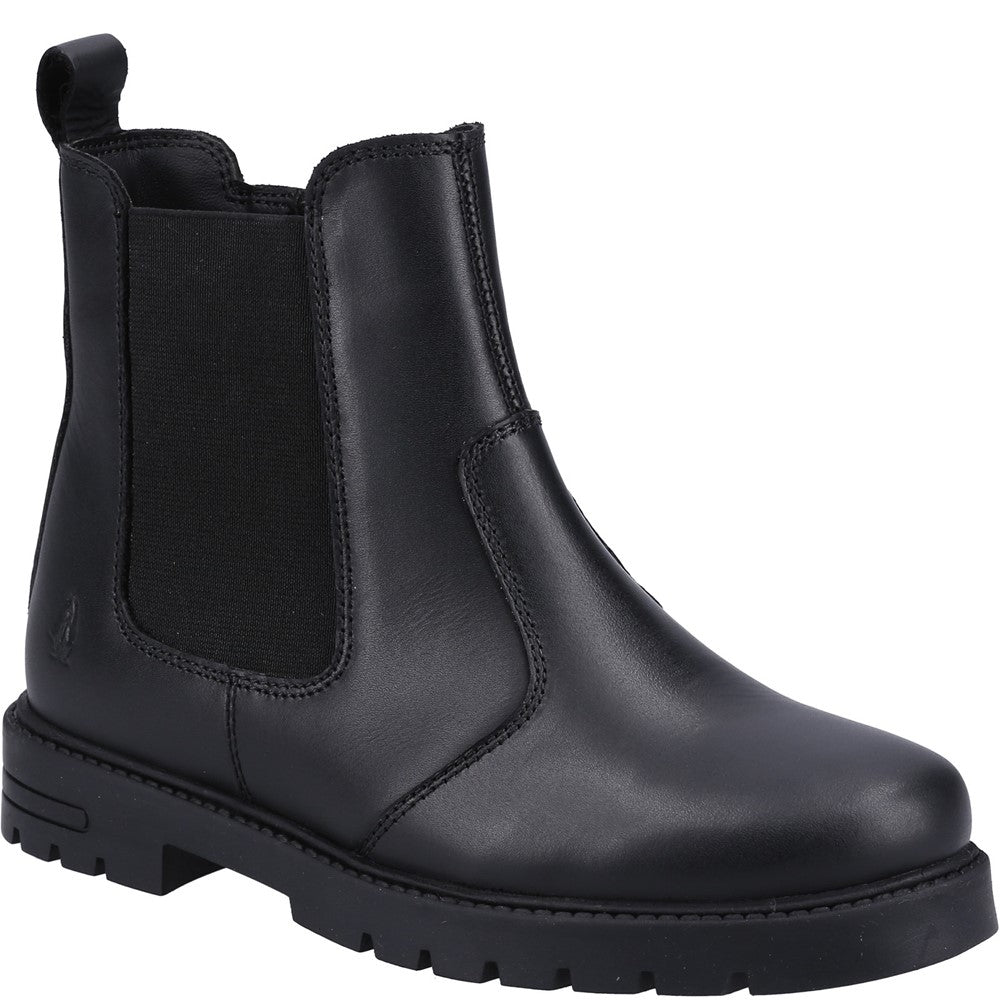 Girls BTS FLFR Black Hush Puppies Laura SNR Chelsea