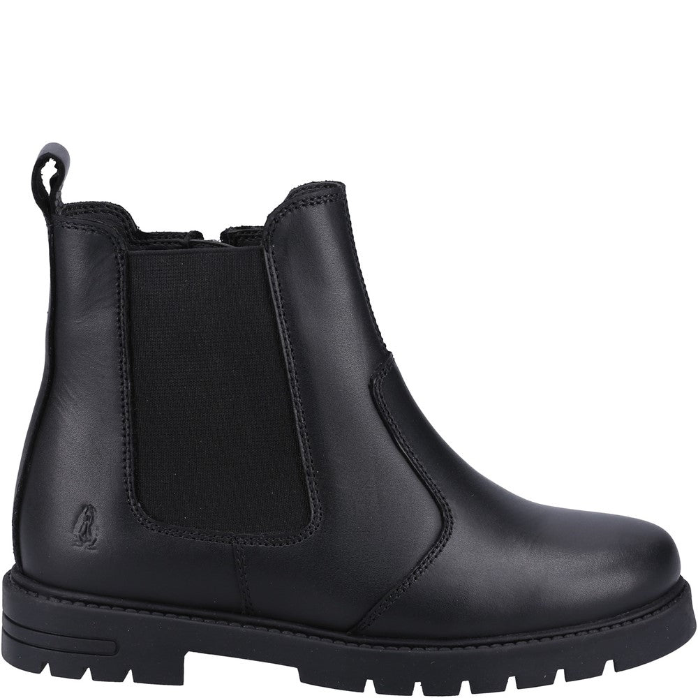 Girls BTS FLFR Black Hush Puppies Laura SNR Chelsea