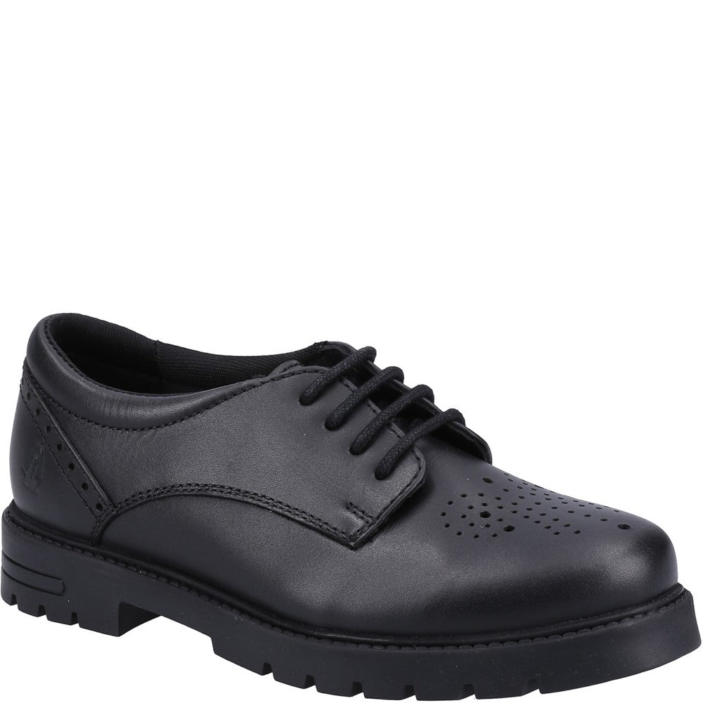 Girls BTS FLFR Black Hush Puppies Jayne Lace Up SNR Shoe