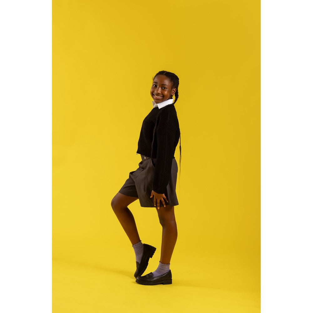Girls BTS FLFR Black Hush Puppies Hazel Loafer SNR Shoe