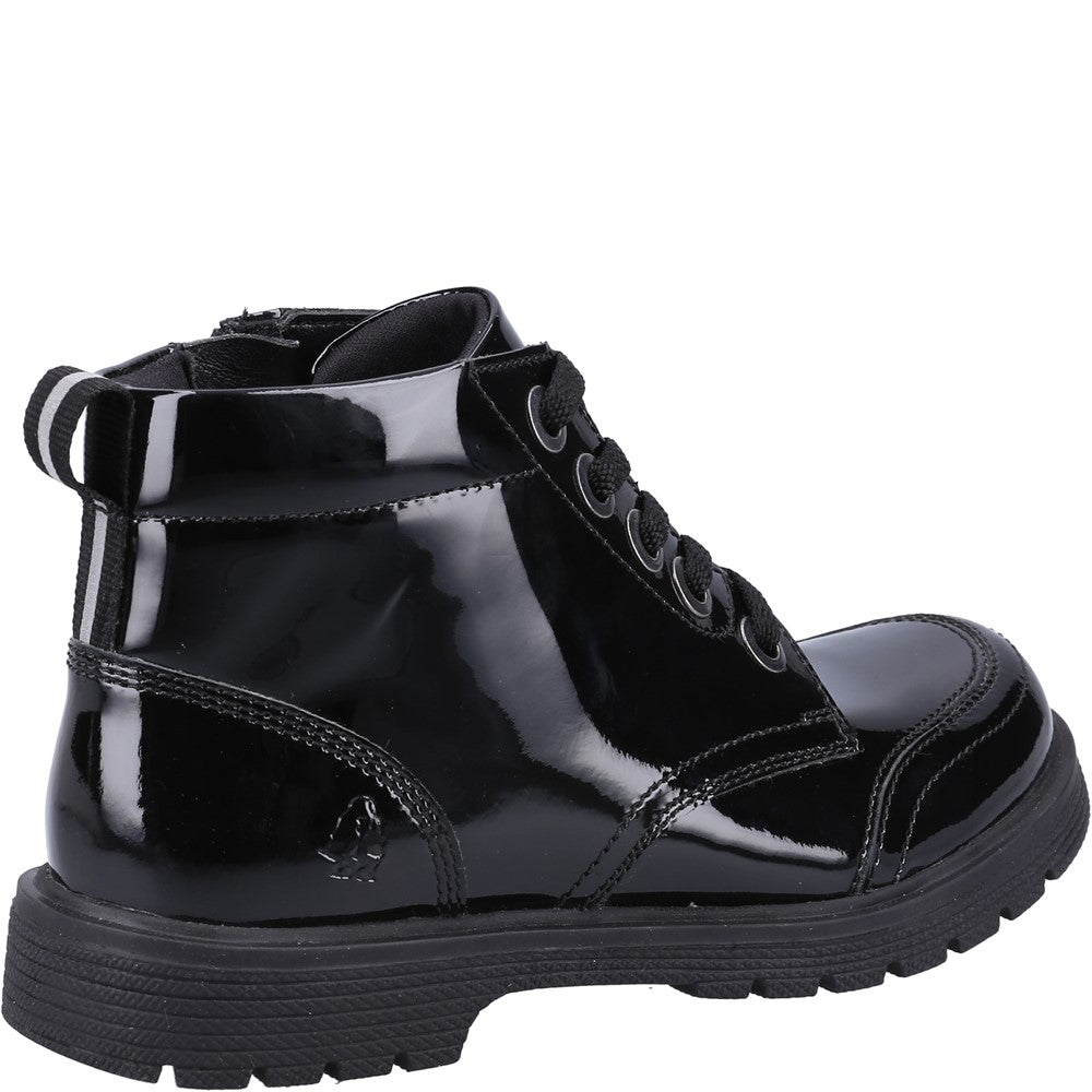 Girls BTS FLFR Black Hush Puppies Jolie Patent JNR Chelsea