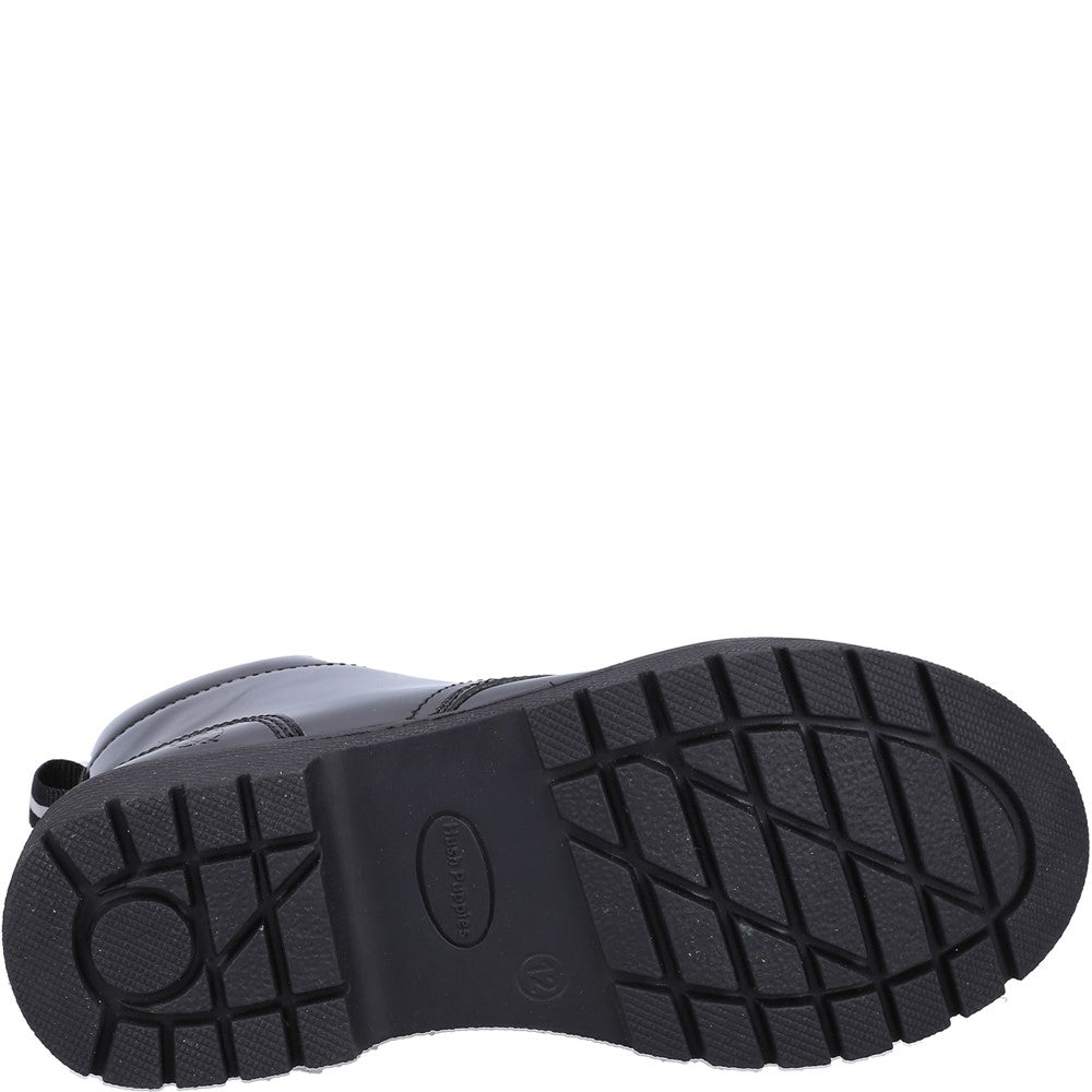 Girls BTS FLFR Black Hush Puppies Jolie Patent JNR Chelsea