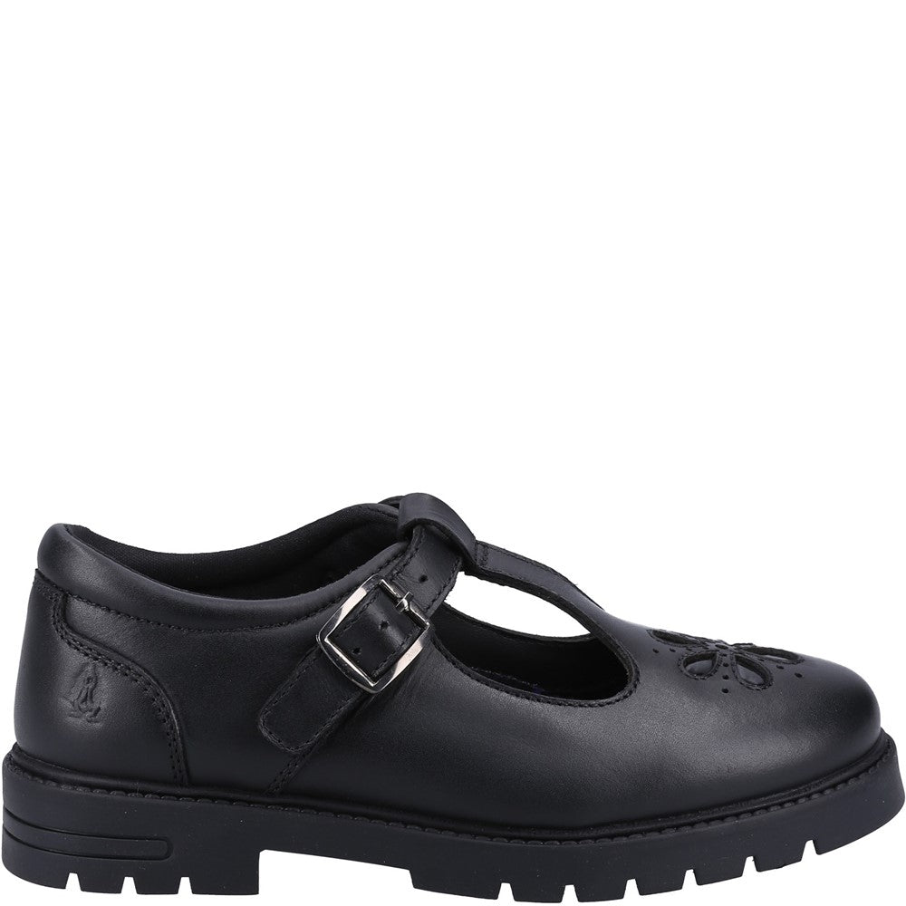 Girls BTS FLFR Black Hush Puppies Fiona SNR Shoe