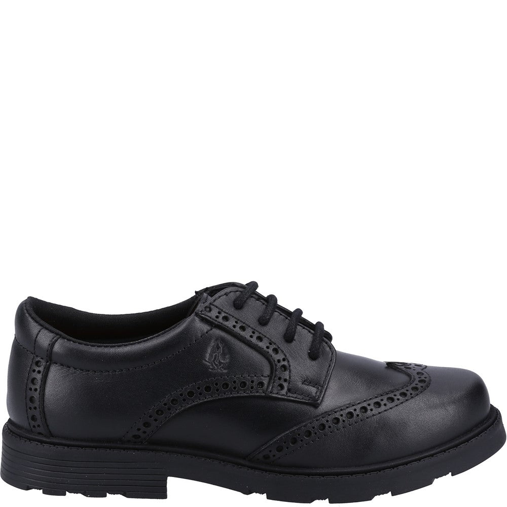 Boys BTS FLFR Black Hush Puppies Jacob SNR Shoe