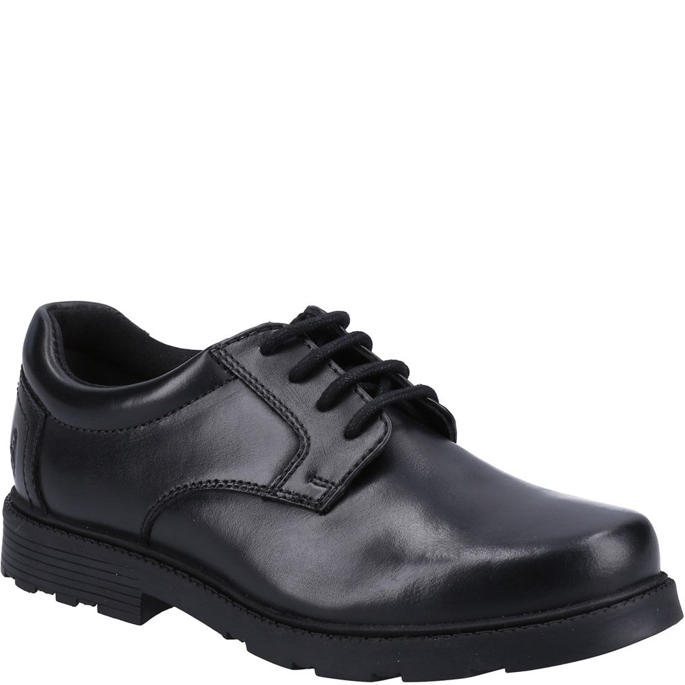 Boys BTS FLFR Black Hush Puppies Oliver SNR Shoe