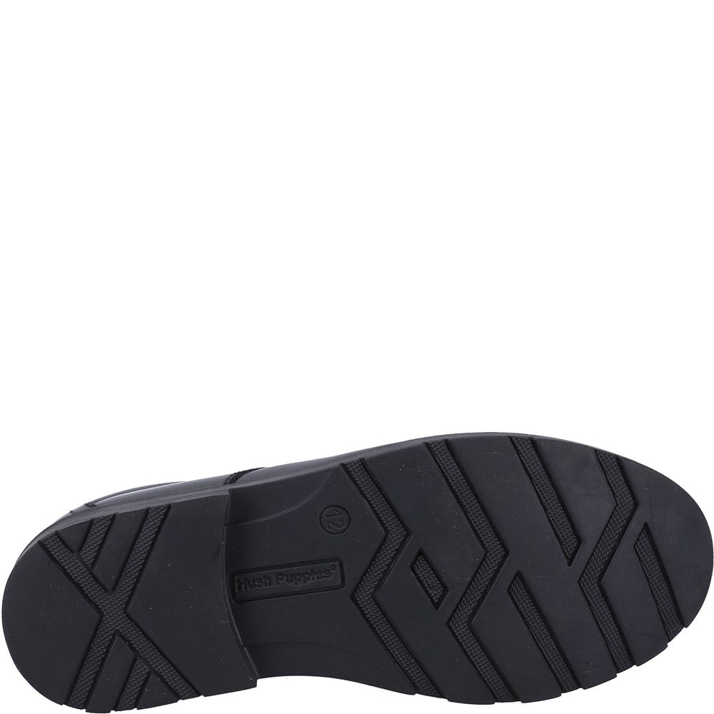 Boys BTS FLFR Black Hush Puppies Oliver SNR Shoe