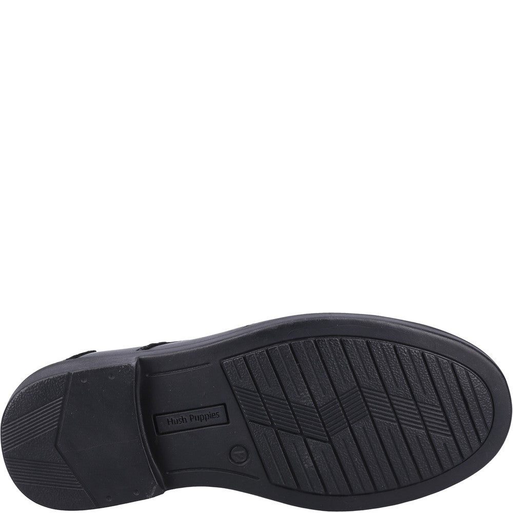 Boys BTS FLFR Black Hush Puppies Toby SNR Shoe