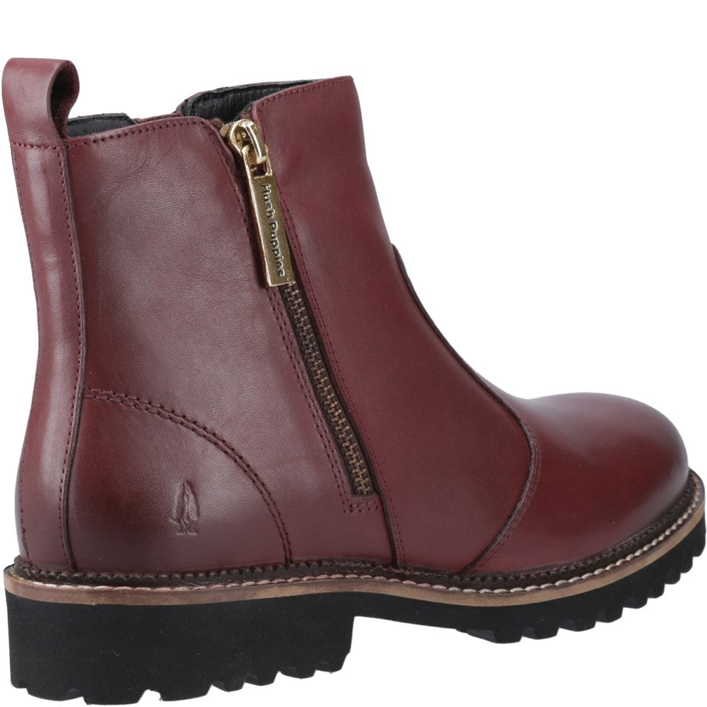 Ladies Ankle Boots Burgundy Hush Puppies Grace Zip Boot