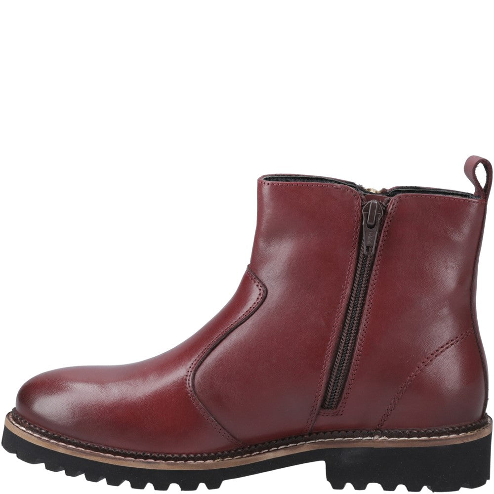 Ladies Ankle Boots Burgundy Hush Puppies Grace Zip Boot