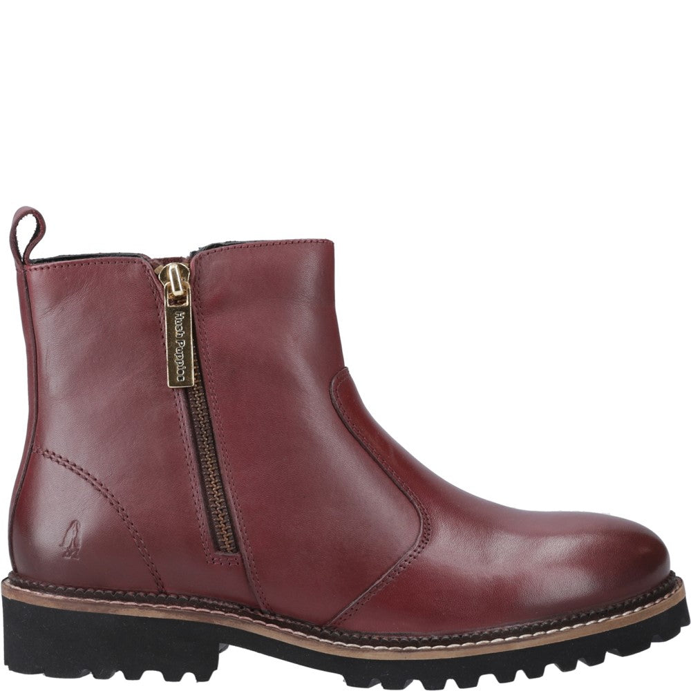 Ladies Ankle Boots Burgundy Hush Puppies Grace Zip Boot