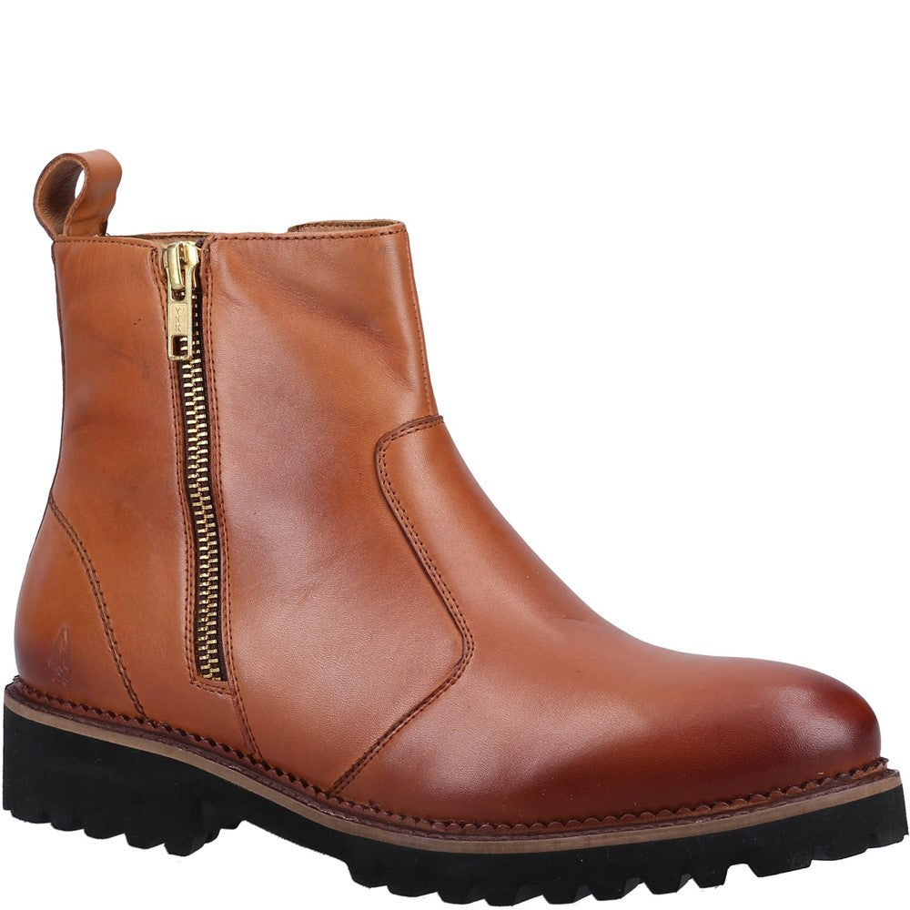 Ladies Ankle Boots Tan Hush Puppies Grace Zip Boot