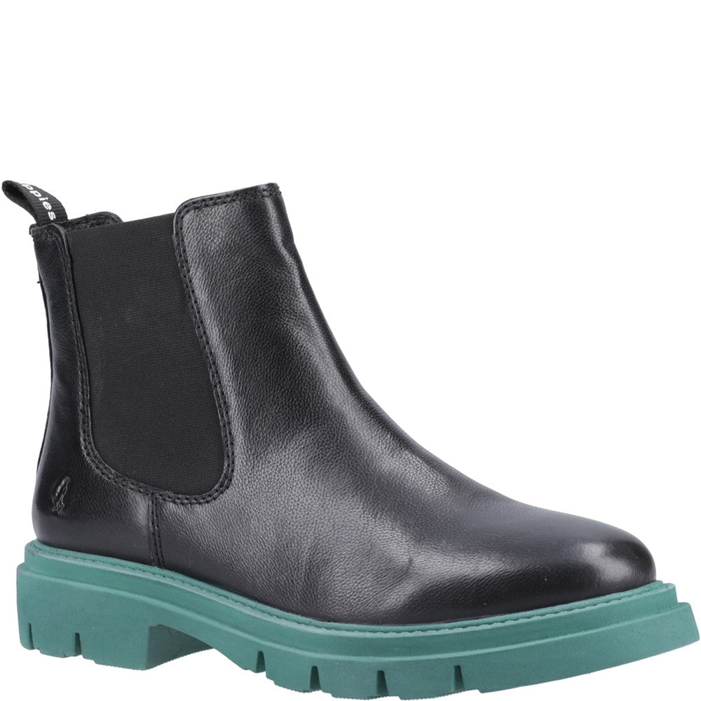 Ladies Ankle Boots Black/Teal Hush Puppies Raya Chelsea Boot