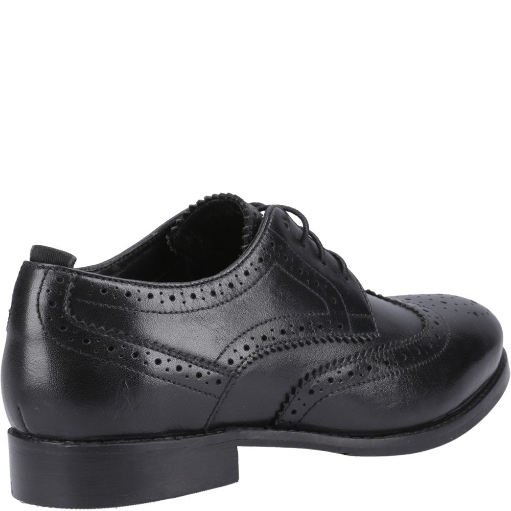 Lace Ladies Shoes Black/Black Hush Puppies Natalia Brogue