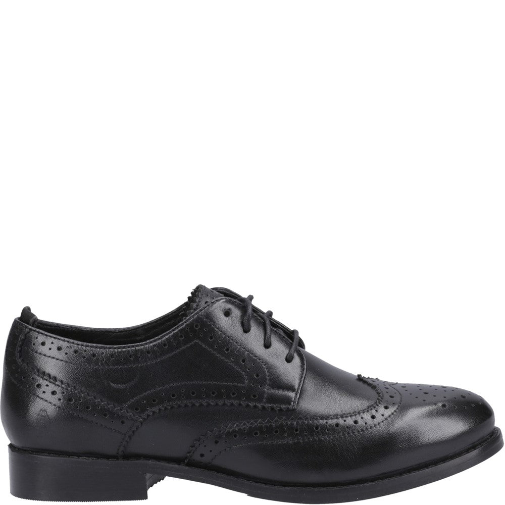 Lace Ladies Shoes Black/Black Hush Puppies Natalia Brogue