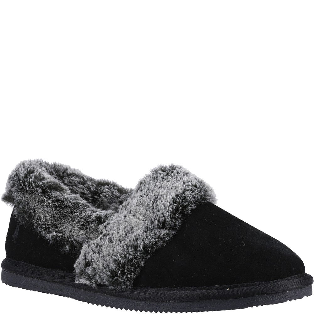 Classic Ladies Slippers Black Hush Puppies Ariel Slipper