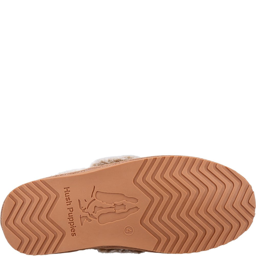 Classic Ladies Slippers Tan Hush Puppies Ariel Slipper