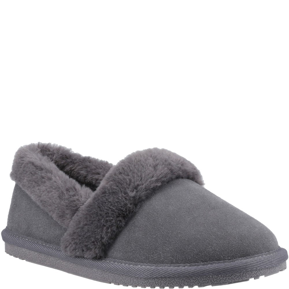 Classic Ladies Slippers Grey Hush Puppies Ariel Slipper
