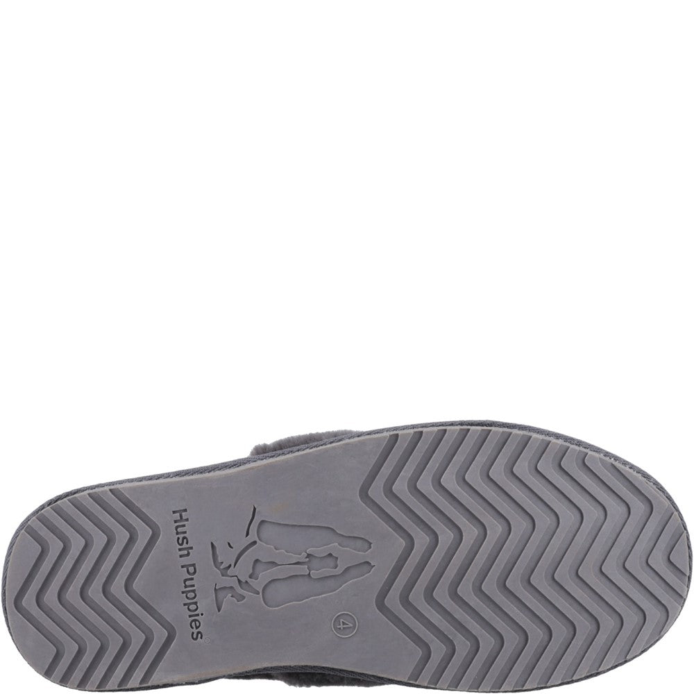 Classic Ladies Slippers Grey Hush Puppies Ariel Slipper