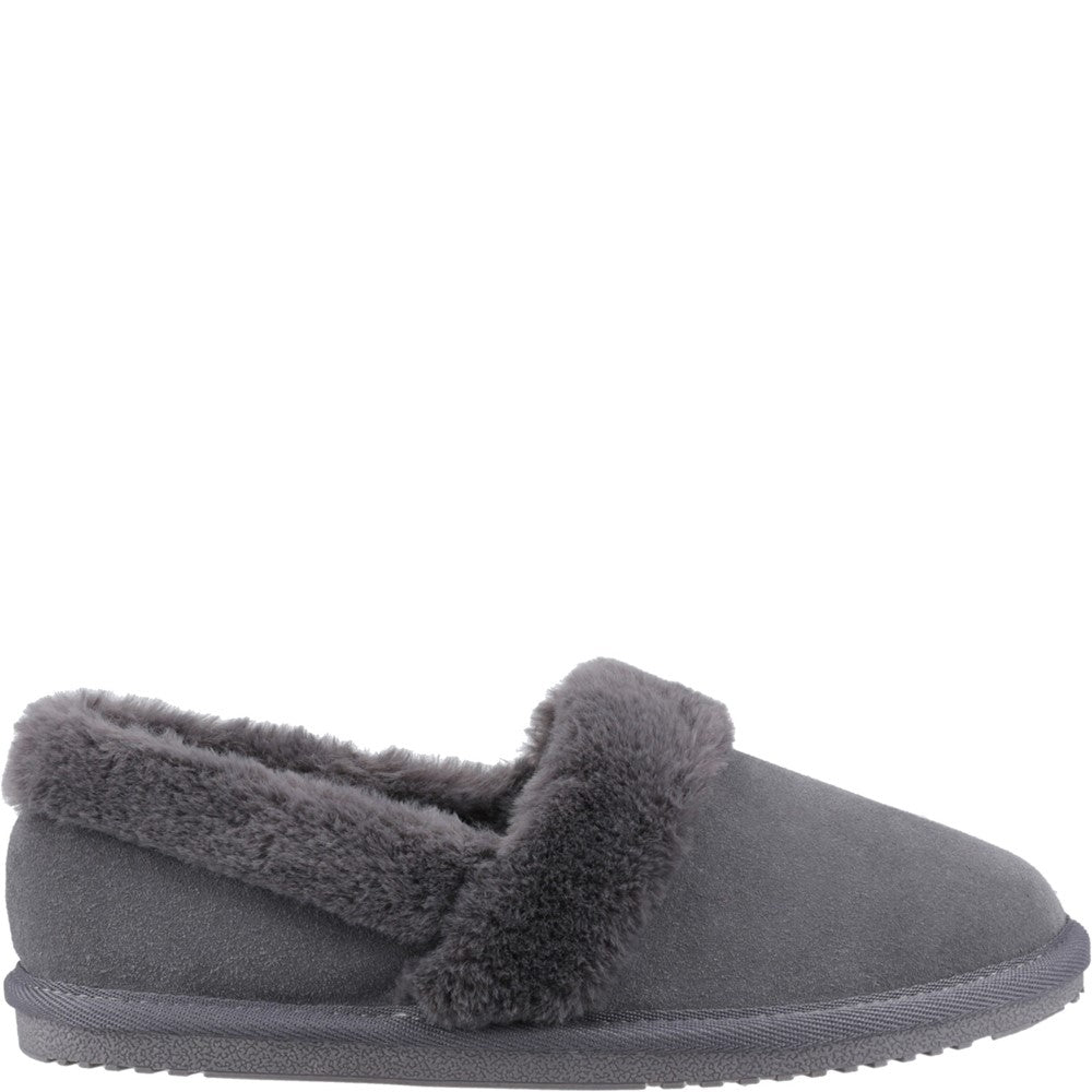 Classic Ladies Slippers Grey Hush Puppies Ariel Slipper