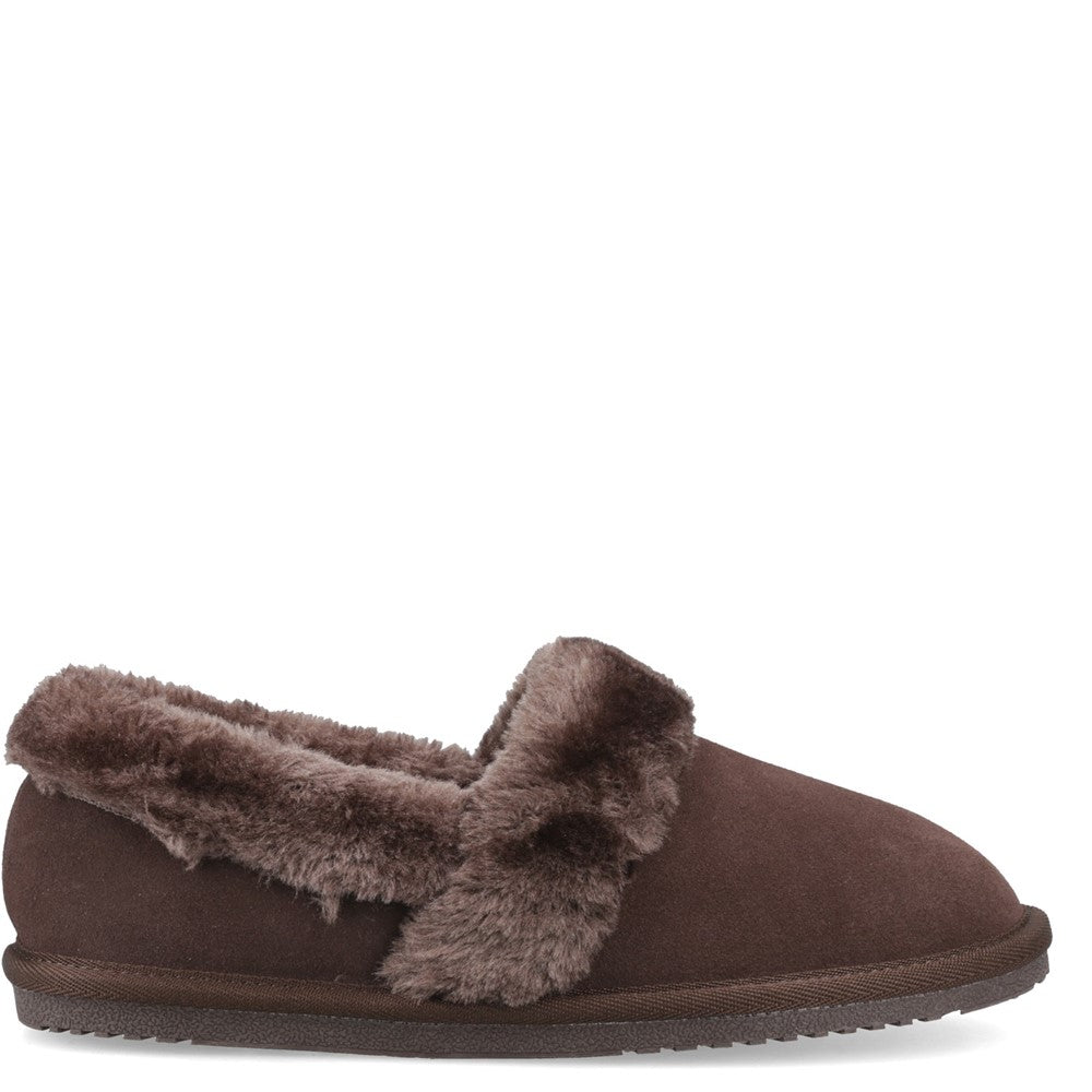 Classic Ladies Slippers Chocolate Hush Puppies Ariel Slipper