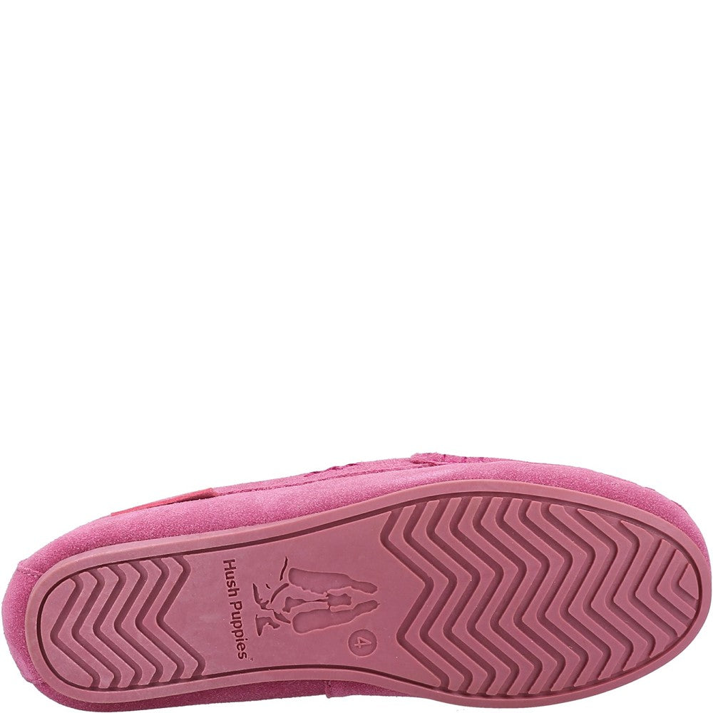 Classic Ladies Slippers Pink Hush Puppies Annie Mocassin Slipper