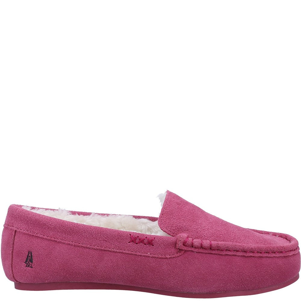 Classic Ladies Slippers Pink Hush Puppies Annie Mocassin Slipper