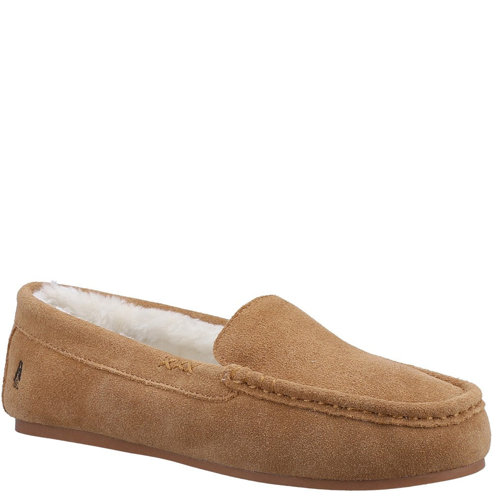 Classic Ladies Slippers Tan Hush Puppies Annie Mocassin Slipper
