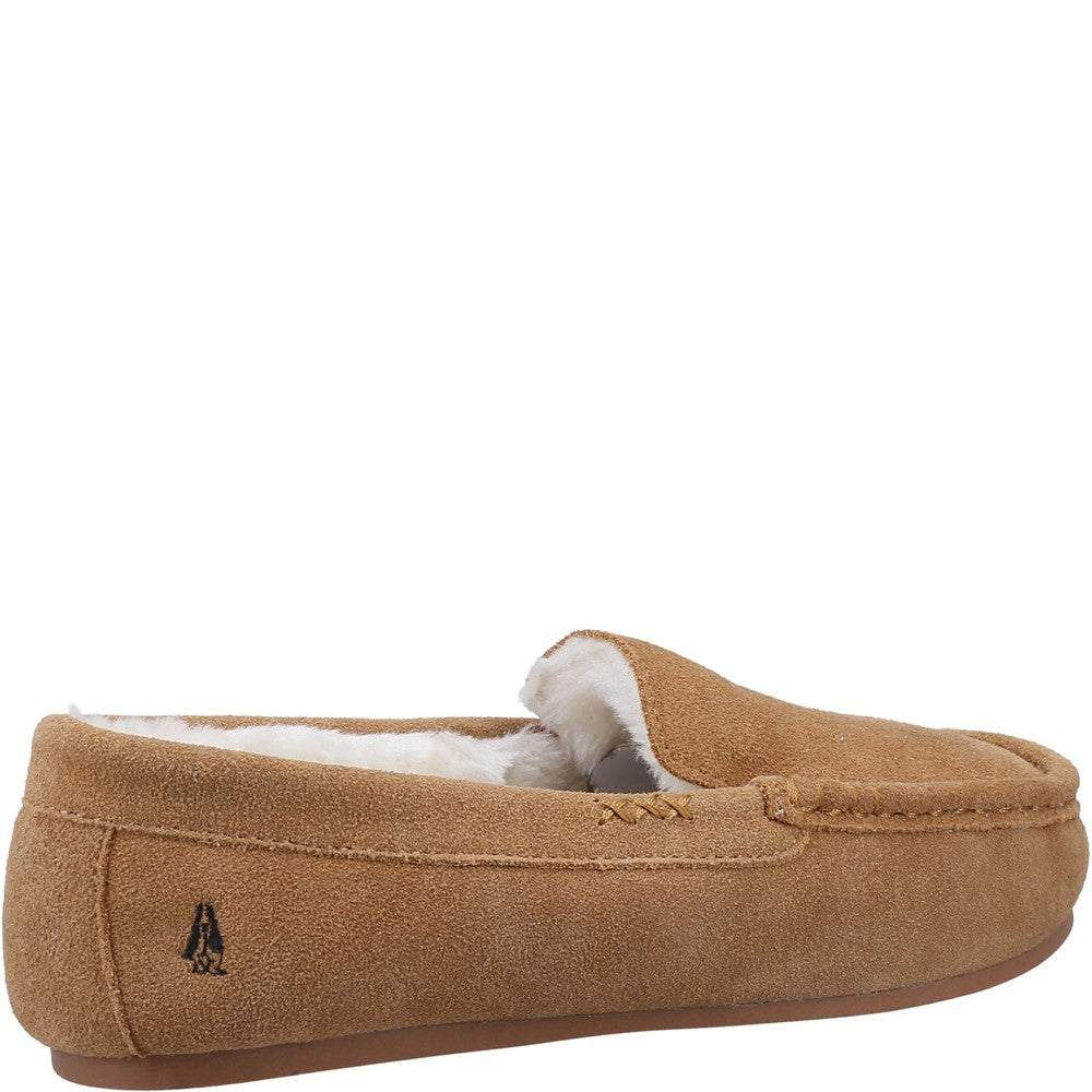 Classic Ladies Slippers Tan Hush Puppies Annie Mocassin Slipper
