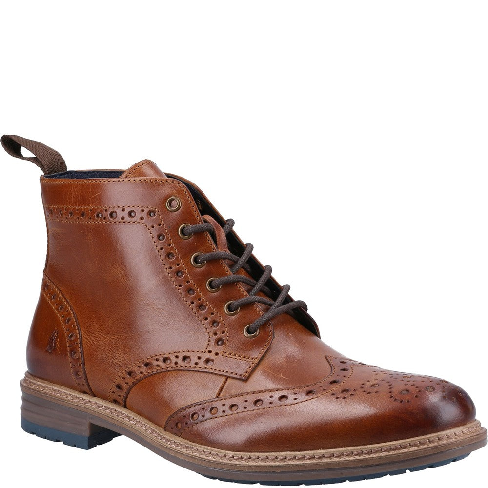 Mens Boots Tan Hush Puppies Joshua Brogue Boot