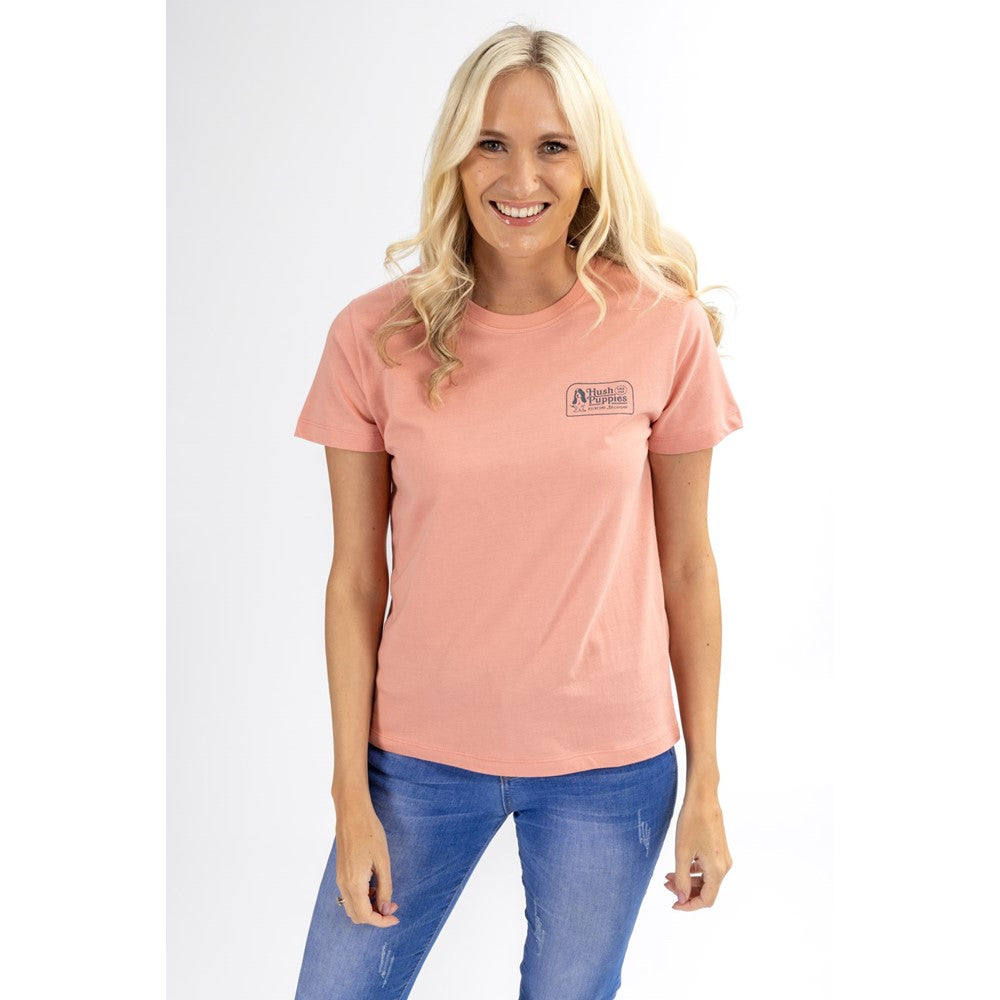 Tee Shirts Pink Hush Puppies Retro Basset Tee