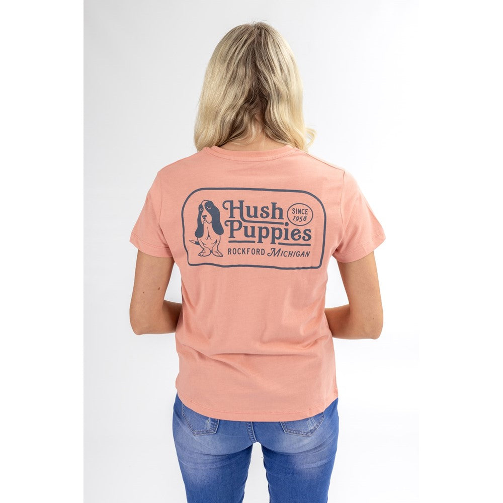 Tee Shirts Pink Hush Puppies Retro Basset Tee