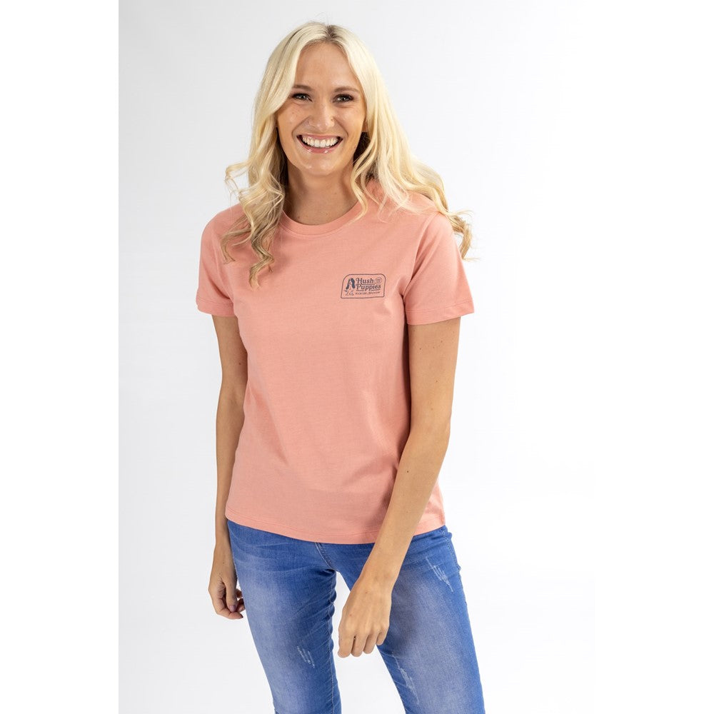 Tee Shirts Pink Hush Puppies Retro Basset Tee