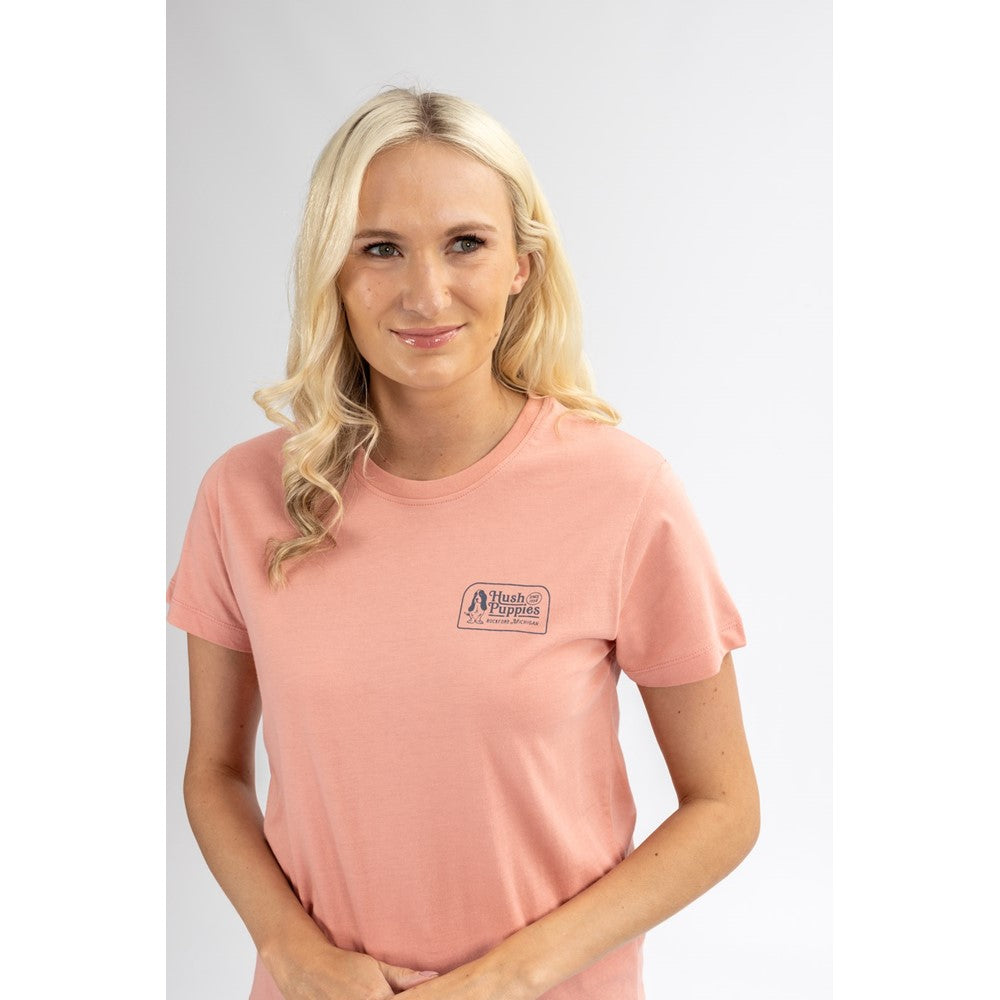 Tee Shirts Pink Hush Puppies Retro Basset Tee