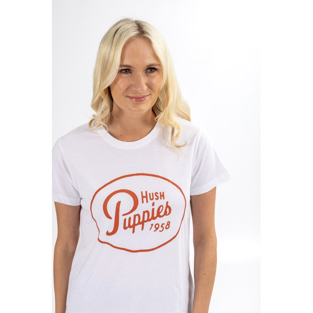 Tee Shirts White Hush Puppies Retro Script Tee