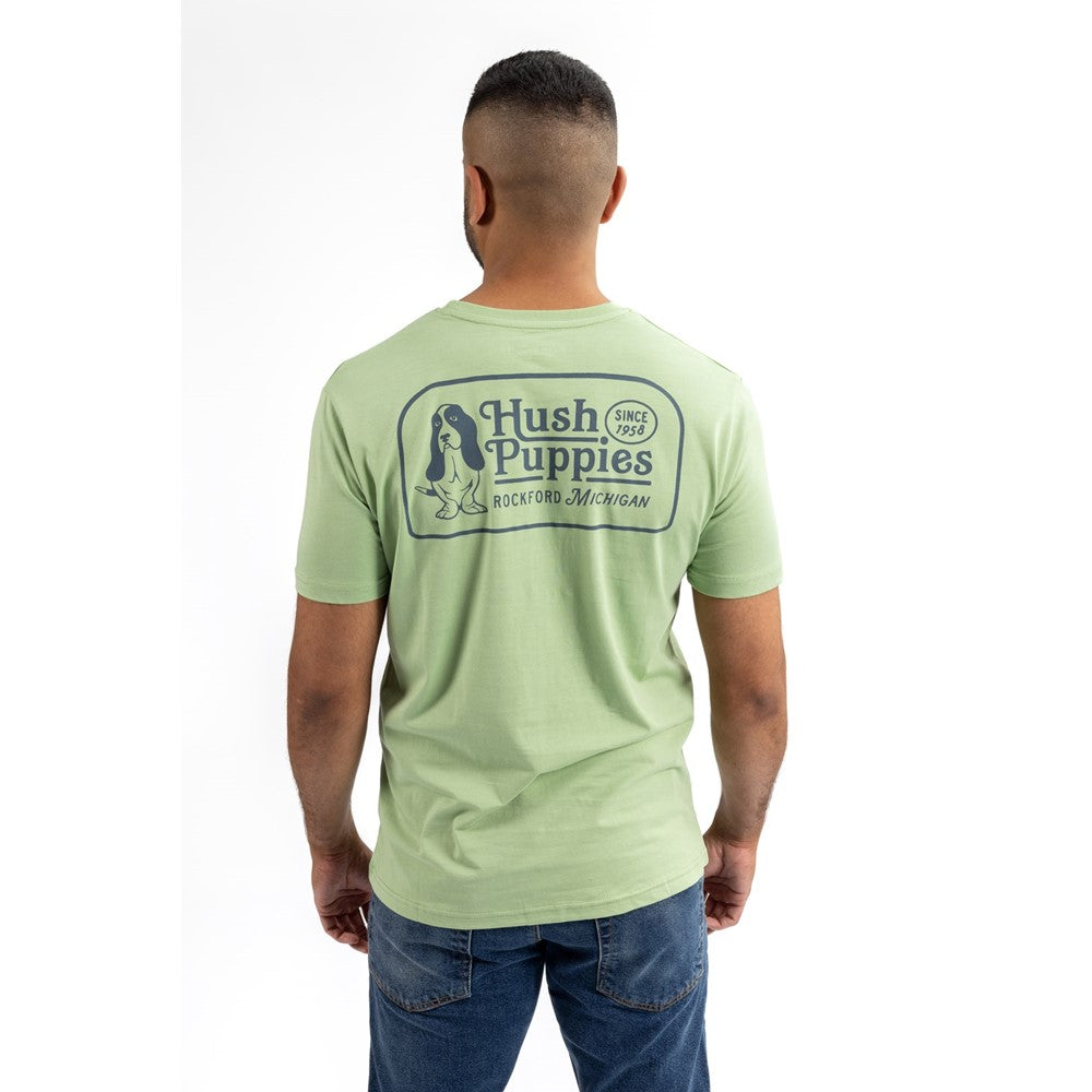 Tee Shirts Green Hush Puppies Mens Retro Basset Tee