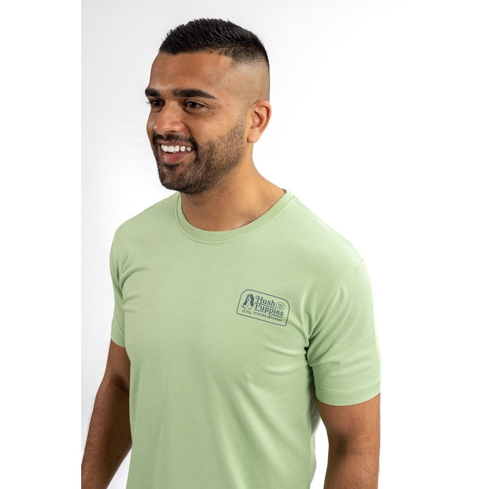 Tee Shirts Green Hush Puppies Mens Retro Basset Tee