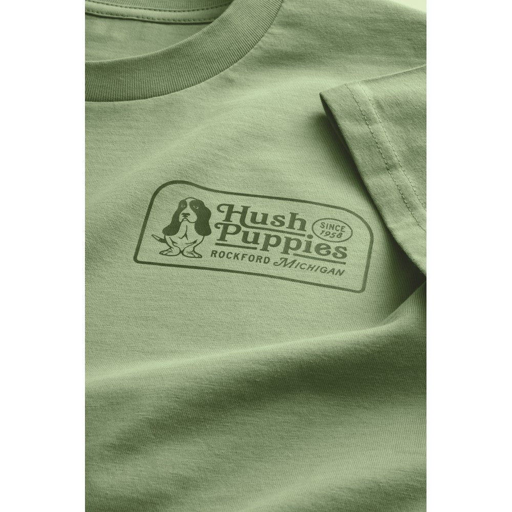 Tee Shirts Green Hush Puppies Mens Retro Basset Tee