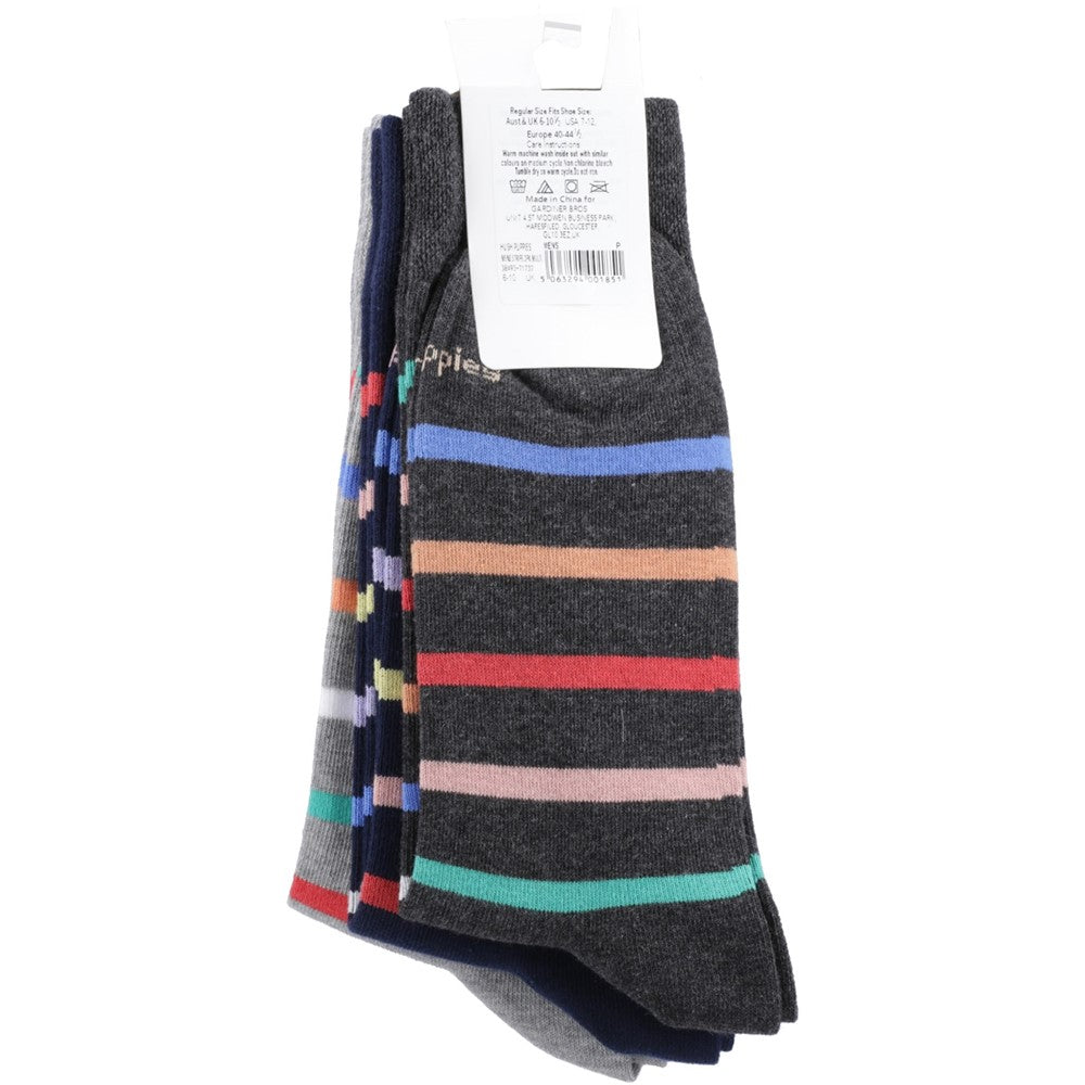 Socks Multicoloured  Hush Puppies MENS STRIPE 3 PK 6-11