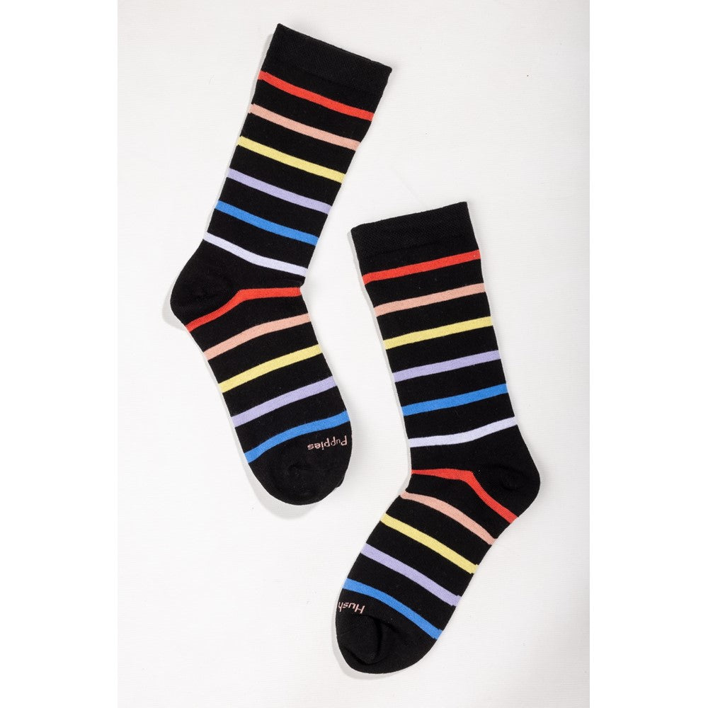Socks Multicoloured Hush Puppies LADIES STRIPE 3PK 3-9