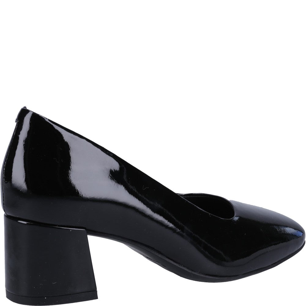 Court Ladies Shoes Black Hush Puppies Alicia Patent Court Shoe