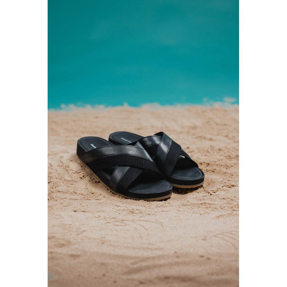 Sandal Mens Summer Black Hush Puppies Merritt Slide Sandal