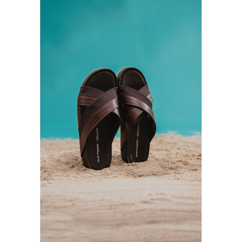 Sandal Mens Summer Brown Hush Puppies Merritt Slide Sandal
