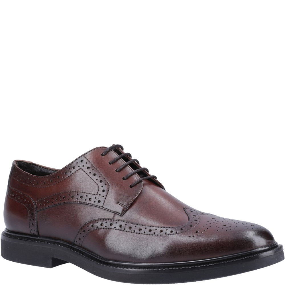 Mens Formal Lace Up Shoes Chocolate Hush Puppies Kingston Brogue