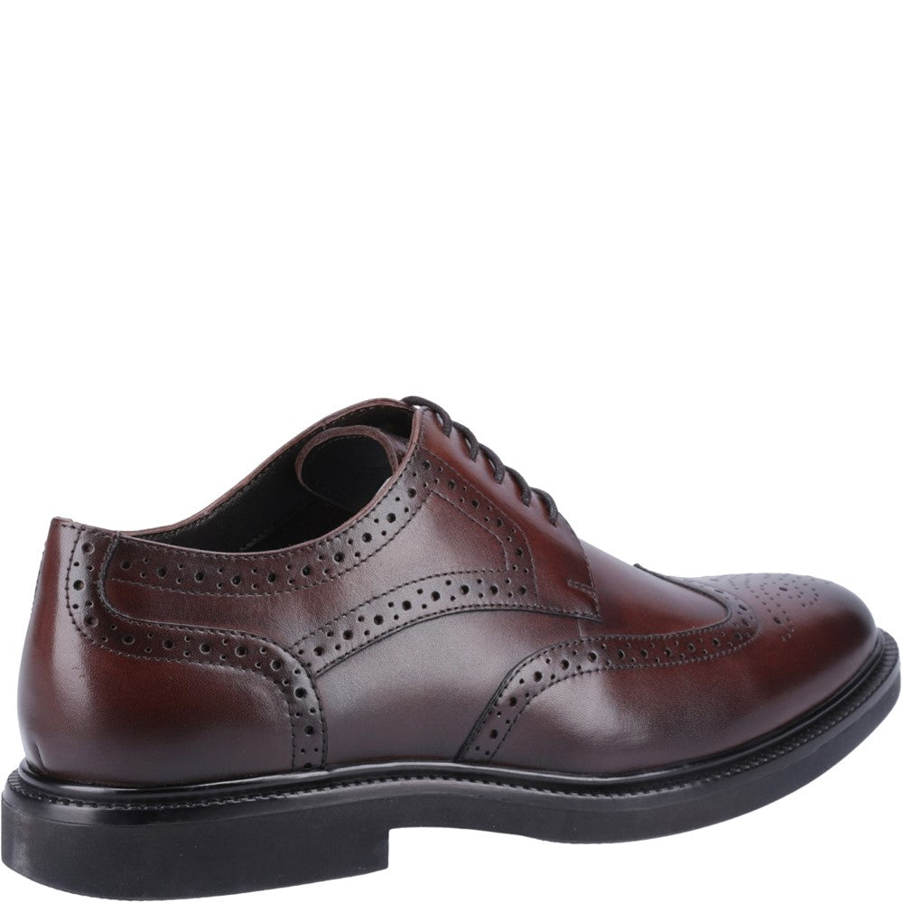 Mens Formal Lace Up Shoes Chocolate Hush Puppies Kingston Brogue
