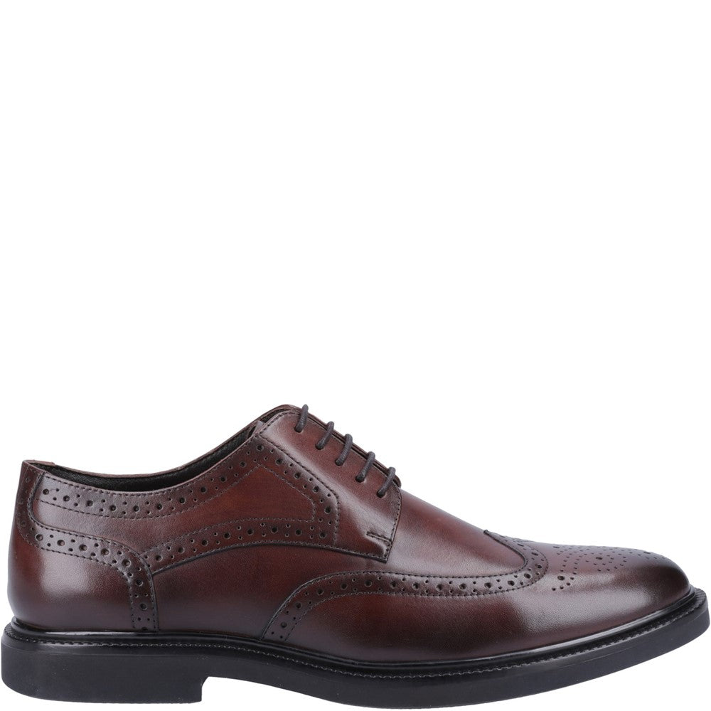 Mens Formal Lace Up Shoes Chocolate Hush Puppies Kingston Brogue